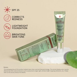 CC Red Correction Cream With Centella - Color Correcting Formula for Blemishes, Red Skin, & Acne Marks - Lightweight, Non-Greasy - Hydration Skin and SPF Protection (Green)