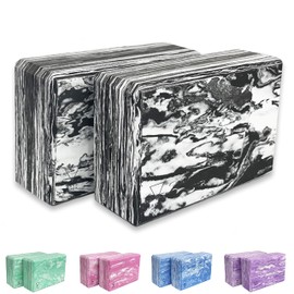 Base yoga Yoga Block - Stable/Firm/Lightweight EVA Foam Pad - Black X2 Package