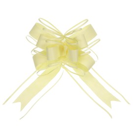 MECCANIXITY 10pcs 9 Inch Extra Large Pull Bow Gift Wrapping Big Organza Bows Ribbon Yellow for Wedding Baskets Presents Christmas Party