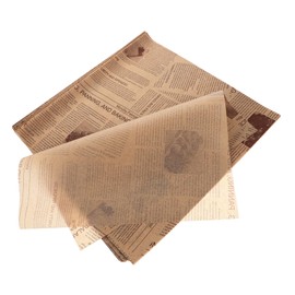 iplusmile 100sheets Colored Parchment Paper for Food Greaseproof Sandwich Wraps Paper for Baked Goods Attractive Newspaper Design for Parties