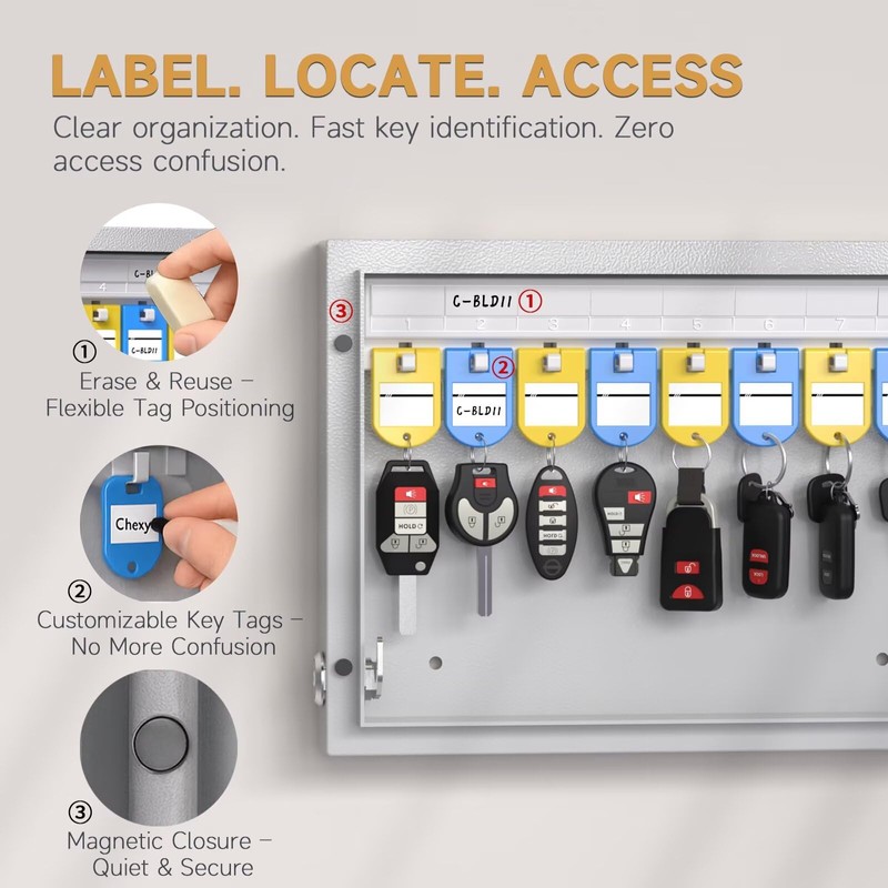 16 Key Lock Box Wall Mount, Smart Key Cabinet, use