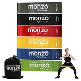 MONZO, Bandas de Resistencia - Conjunto de 6 ligas, 12 Pulgadas - XX Heavy - Ideal para Yoga, Terapia Física y Fitness en el hogar