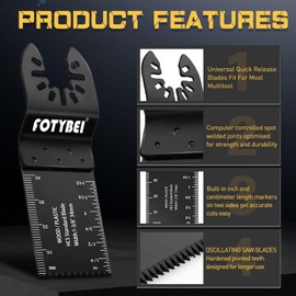 FOTYBEI 15Pcs Multi Tool Blades Universal Oscillating Saw Blades Wood Metal Multitool Blades Accessories Compatible with Dewalt, Makita, Milwaukee, Ryobi, Rockwell and More