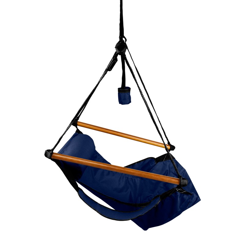 Hammaka Hanging Hammock Air Chair, Wooden Dowels, Blue