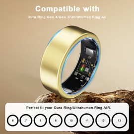 3 Pack Cover Compatible with Oura Ring Gen 4/Oura Gen 3 Horizon/Heritage/Ultrahuman Ring Air, Surport Charging with Cover on, Anti-Scratch TPU Protector for Women Men-Clear+Silver+Gold-for Size 8