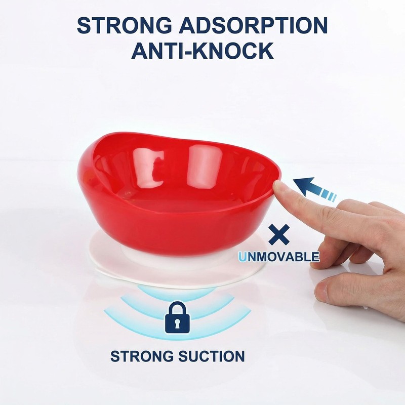 DURASIKO Non-Skid Suction Base Plates & Bowls Set, Adaptive Spill