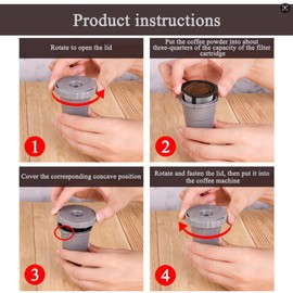 Filtro de café reutilizable para Keurig My K-Cup, café o té para preparar café o té, se adapta a la serie B30 B40 B50 B60 B70 con accesorios de café sostenibles, color gris, paquete de 3