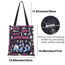 MYSOMY K-Pop SKZ Tote Bag K-Pop SKZ Tote Bag K Pop Band Lover Gifts SKZ Merchandise K-Pop Music Shoulder Bag (i.N MB)