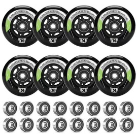 8 Pack Inline Skate Wheels Replacement 64mm 72mm 76mm 80mm Inline Wheels with ABEC-9 Bearing and Spacers for Blades Roller Hockey Inline Skate Wheels - 85A Indoor Outdoor Inline Skate Wheels