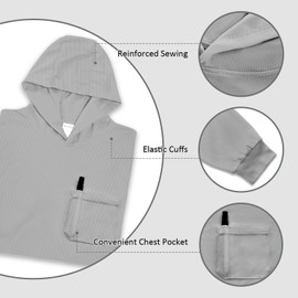 Besentinels Reflective Shirts for Men High Visibility Long Sleeve with Hood, Hi Vis Shirts for Men, Construction Work, Comfortable, Breathable, Meets ANSI, LMWY-Light Gray-S