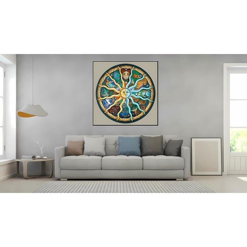 Jigsaw Puzzles for Adults 1000 Pieces Round - Zodiac Horoscope