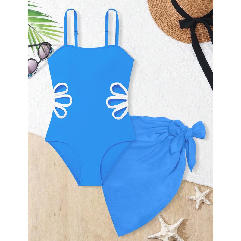 TALLWH - Traje de baño de una pieza para niña,