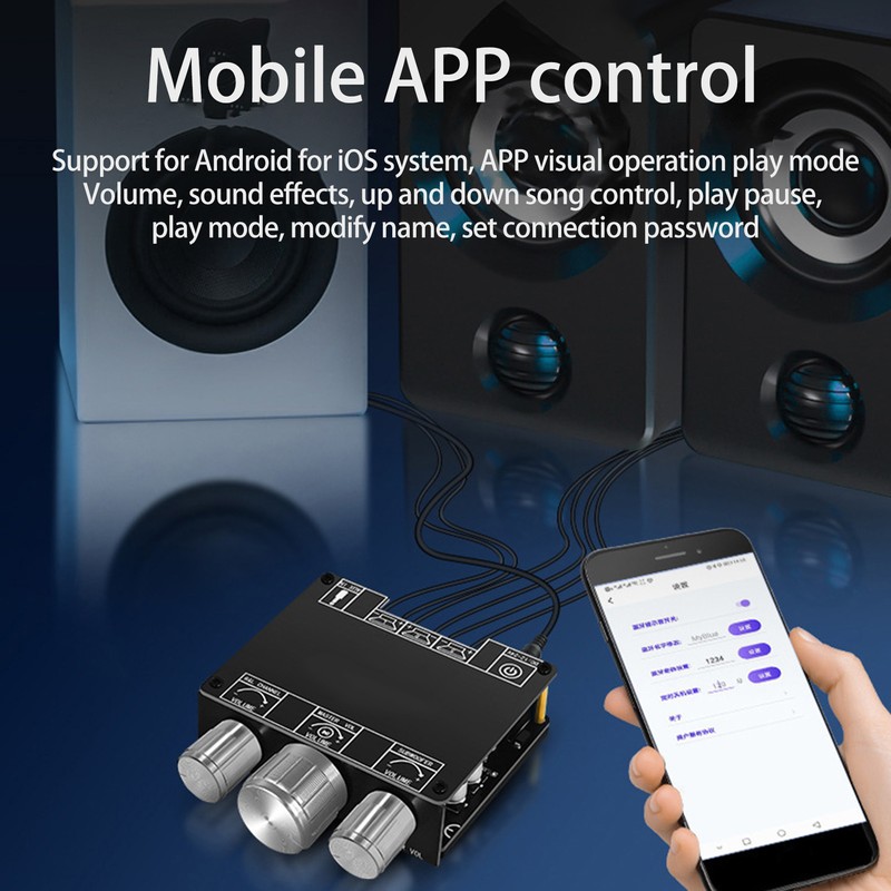 Bluetooth Amplifier Board 2.1 Channel Treble Bass 2x 50W 100W
