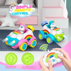HappyGoLucky Remote Controlled Car from 2 3-5 Years, Unicorn Gifts for Girls Toy from 2 3 4 5 Years Boys Christmas Gift Children Gift Boy 3 4 5 Years Unicorn Toy