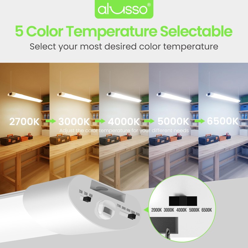 ALUSSO® 5CCT LED Shop Lights for Workshop 4FT, 4800LM Super