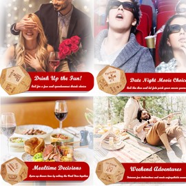 Couple Gifts,Gifts for Her/Girlfriend,Anniversary Birthday Gifts for Men,Boyfriend Birthday Gifts,Date Night Ideas,Valentines Day Gifts for Him/Her-4Pcs Date Night Dice Set