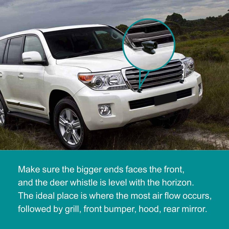 CITKOU CITKOU 8Pcs Deer Whistles for Vehicles Wind Activated Black