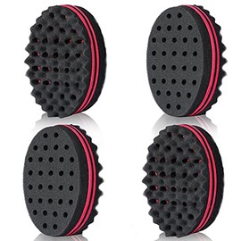 Magic Twist Hair Sponge, Barber Hair Brush Sponge, Styling Tool For Afro Curl, Coils, Dreadlocks (4 PACK)