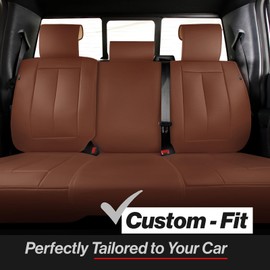 Coverland Custom Car Seat Covers Compatible with 2018-2025 Hyundai Kona - Premium Leather Non-Slip Memory Foam Waterproof Seat Cover Custom fit Interior Protector [Rear Seat-Brown]