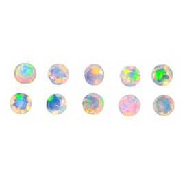 10 Pcs Pack,3 MM AURA GEMS Natural Ethiopian Opal Round Shape-Brilliant Cut, Fire Play Opal Gemstone Wholesale Lot-Healing Crystals-DIY Jewelry Making Bulk Gemstone Deal