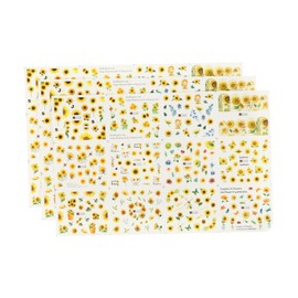 Baluue Sunflower Nail Art Stickers 3 Sheets Large Water Transfer DIY Nail Decals for Women and Girls for Manicure Decorations