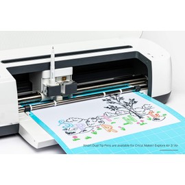 XINART Dual Tip Pens for Cricut Maker 3/Maker/Explore 3/Air 2/Air, Black Pens Set of 7 Pack Dual Tip Marker Fine Point Pen Writing Drawing Accessories for Cricut Machine (0.4 Tip & 1.0 Tip)