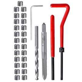 Yakamoz 30Pcs Thread Repair Kit M5 x 0.8mm Thread Insert Metric Stripped Thread Repair Drill Tap Hand Tool Kit for Helicoil Type Damaged Threads Rethreading Auto Repairing
