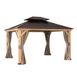 Sunjoy Original Universal Replacement Curtain for 9×9 ft. Wood Gazebo, Khaki