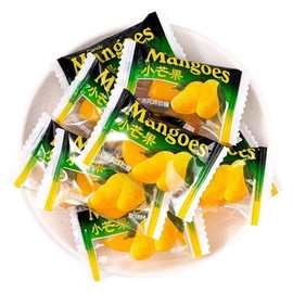 Mango Gummies, Peeling Candies, Juice Content 50%, Chewing Candies, Wedding Candy Desserts, Casual Snack Gifts,100g 3.5oz Mango Flavor, 2 Bags