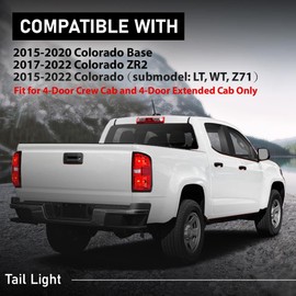 G-PLUS Tail Light w/Bulb Right Passenger Side Compatible with Chevy Colorado 2015-2022 Fit for 4-Door Crew Cab and 4-Door Extended Cab Only GM2801270 84169778