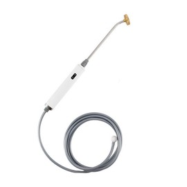 Stainless Steel Watering Wand with 3 Spray Adjustable and One Click Easy , Electric Hanheld Retractable 11-19 Inch Sprayer Wand with 9.8 Feet Hose, Spare Copper Wand and Rain Head