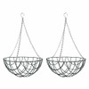 Gardens2you 2 x Traditional 14-inch Green Metal Hanging Baskets