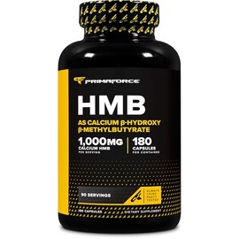 Primaforce HMB (beta-hidroxi beta-metilbutirato) 1000 mg, 180 cápsulas (500 mg por cápsula) - Suplemento sin gluten y sin OMG