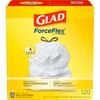 Glad ForceFlex Tall Kitchen Drawstring Trash Bags, 13 Gallon, 120