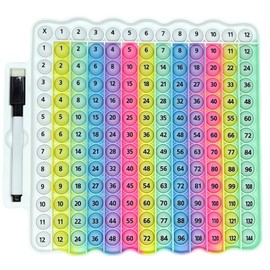 Pop It Multiplication Table Learning Toy, Educational Math Game with Marker, Rainbow Colors