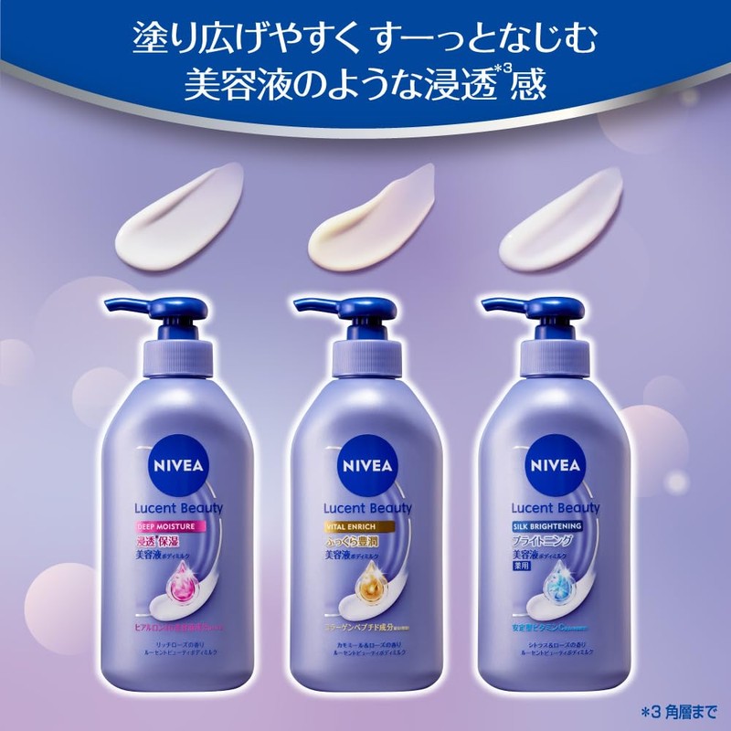 Nivea Lucent Beauty Silk Brightening Brightening Serum, Body Milk, Body
