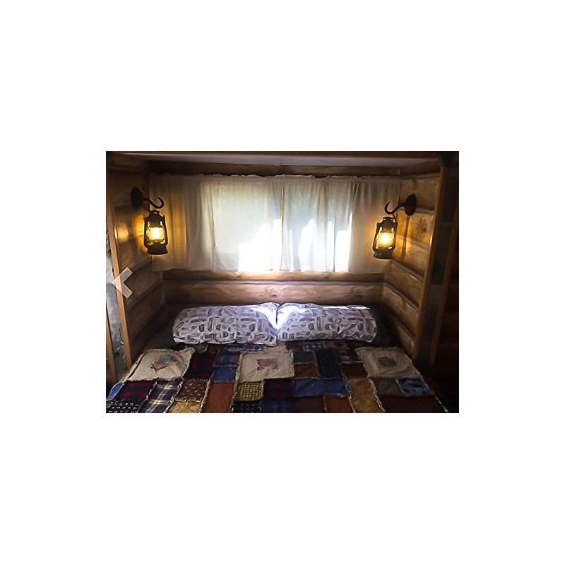 Black Rustic Wall Sconce Lantern, Farmhouse Wall Light Fixture for