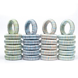 RIANGI Assorted Yarn Napkin Rings Set of 24 Pastel Napkin Rings Summer Napkin Rings for Thanksgiving, Family Gatherings, or Everyday Use - Set Your Style with Assorted Napkin Rings