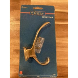 Hager Brass Garment Robe Hook Large Polished Brass Hager CD7400 US3