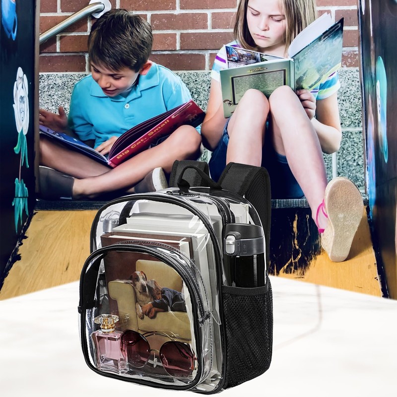 KUI WAN Clear Backpack Stadium Approved 12x12x6 Small Clear Bag