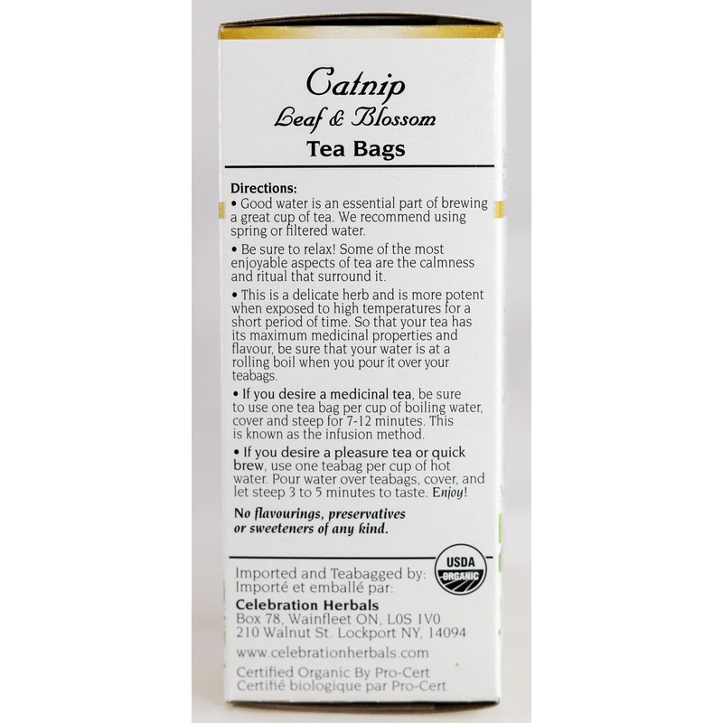 Celebration Herbals Organic Catnip Leaf and Blossom Tea Caffeine Free