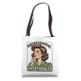 Overthinker Women Funny Academic Retro Women Daughter Tote Bag