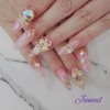 ⭐️ Light Topaz Handmade Nail Tips ✨ - Long Round