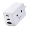 ELECOM Charger, Total 65W, 3 Ports, Type-C USB-A, USB PD