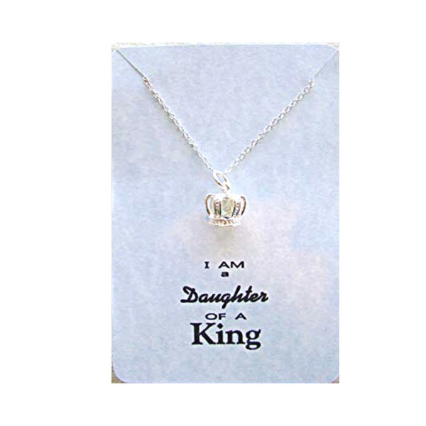 I am a Daughter of a King silver Necklace, Crown