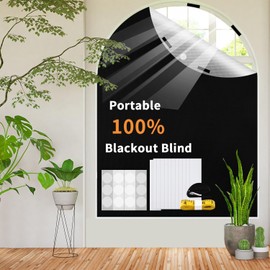 100% Blackout Blind,Total Blackout Window Film Fits 200X145CM Stick on Blackout Blinds for Windows Fits Any Size Shape Window.Portable Window Blackout Blind with 30X Nano Tape