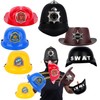 Solrowasun 6 Pcs Plastic Helmets Hats Set including Police SWAT