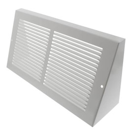Metal Magery 12" x 6" Baseboard Register Vent White 12 x 6 Heavy Duty Steel Grille Triangular Air Vent Covers (Outside Dimensions 13-3/4" x 6-5/8")