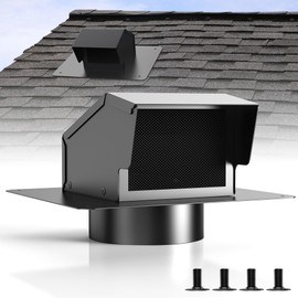 6 Inch Roof Vent Cap - Heavy Duty Steel Removable Roof Vents with Back-Draft Damper, Roof Vents for Houses Attic,Kitchen Range Hood,Dryer and Bathroom, Roof Exhaust Vent for Ventilation System