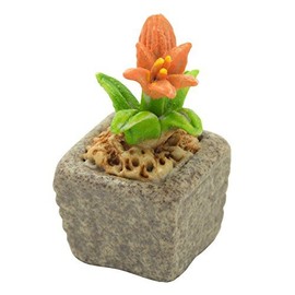 MyTinyWorld Miniature Handmade Orange Coloured Ceramic Flower (CFO12)